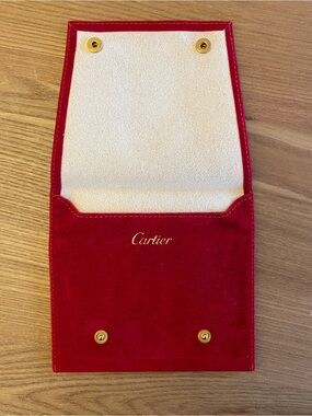 Cartier Red Velvet Jewelry Pouch